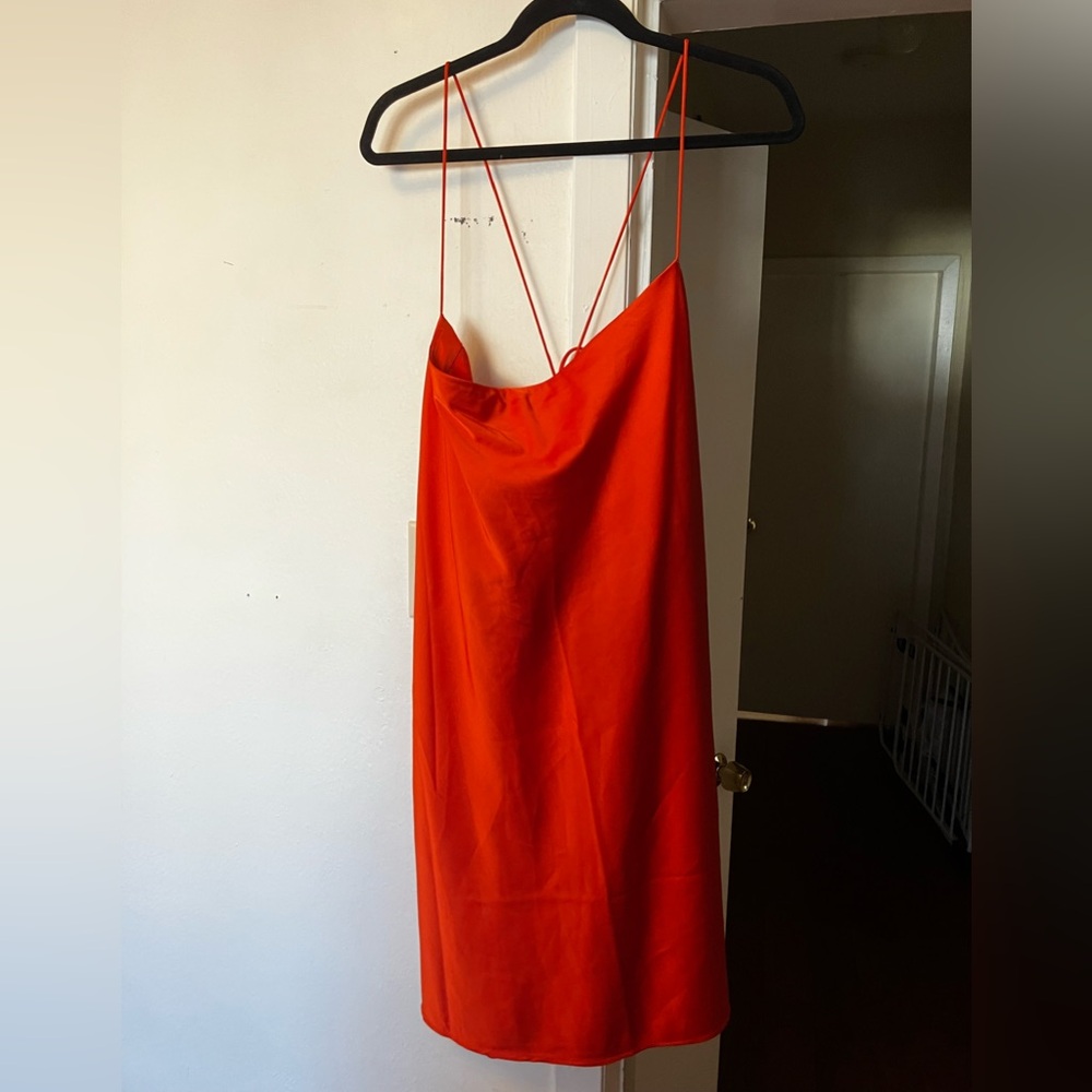 Orange satin mini dress! Size XXL